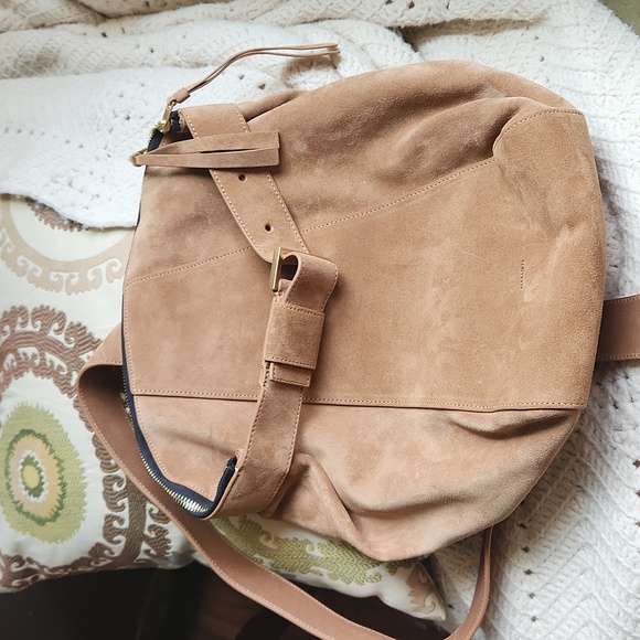 All Saints Handbags - NWOT ALLSAINTS Tan Suede Sling Style Backpack
